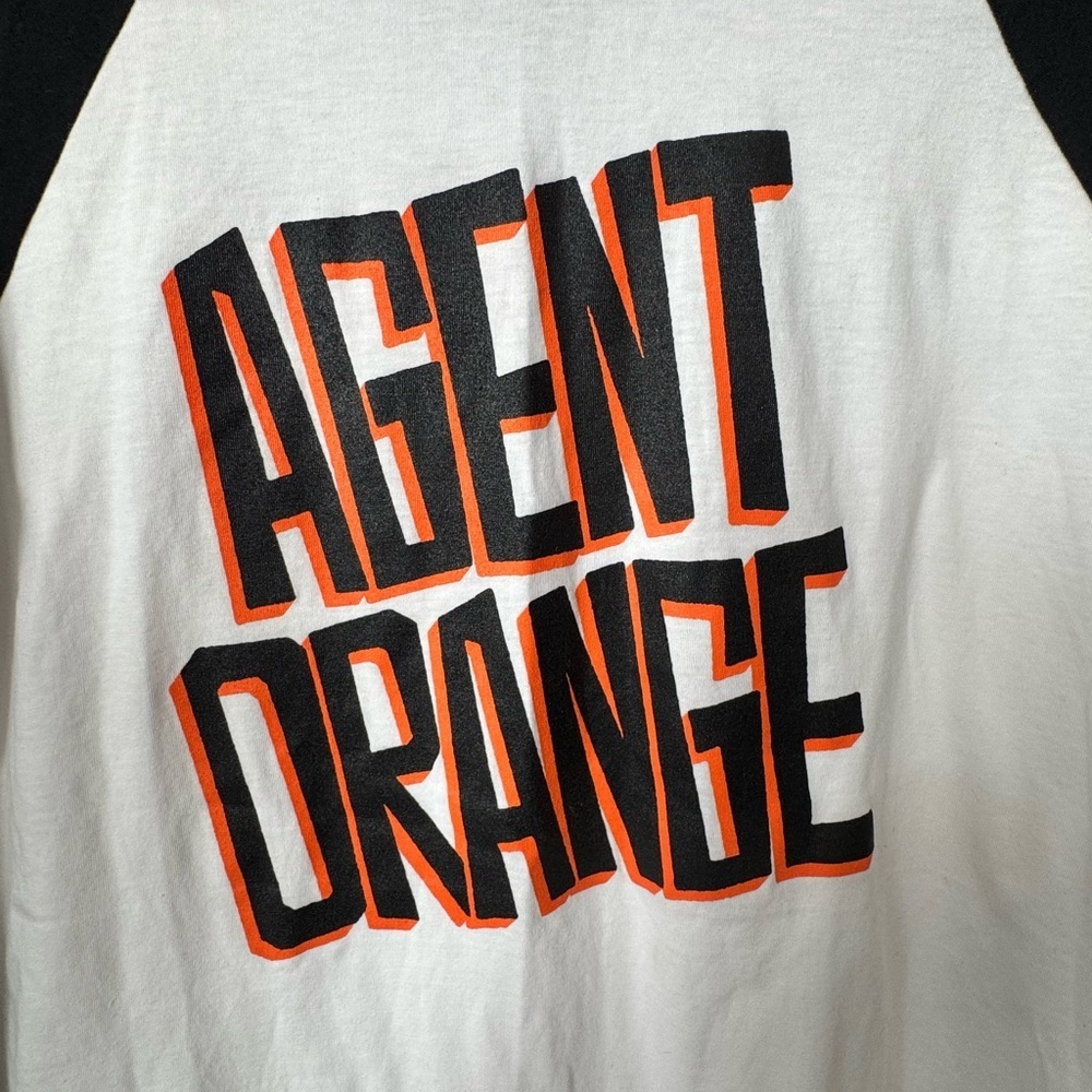 Rare Agent Orange Autographed Band T-Shirt Medium 2018 Perry TX Signed Raglan - Picture 2 of 8